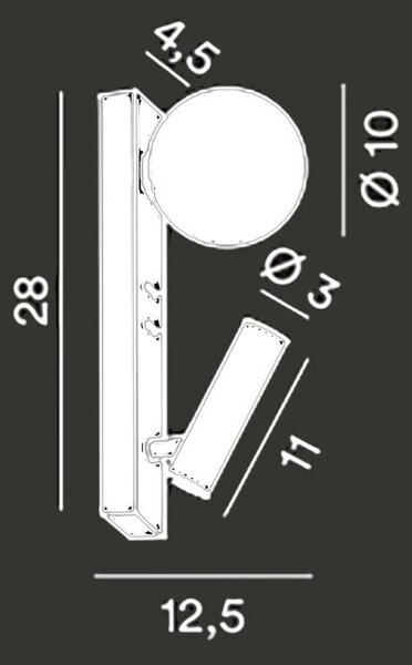 Applique perenz fog 8484 b lc g9 led 240lm 3000k usb cilindro orientabile doppia accensione bianco - Perenz