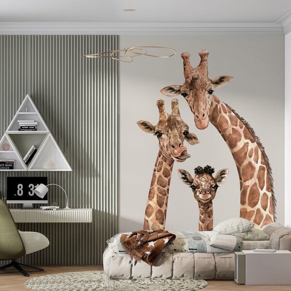 Carta da parati Un'allegra famiglia di giraffe, Carta da parati per gli adolescenti, u98525 : Uwalls.it