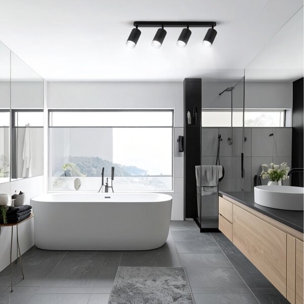 Brilagi - Luce Spot da bagno SELE 4xGU10/30W/230V IP44 nero