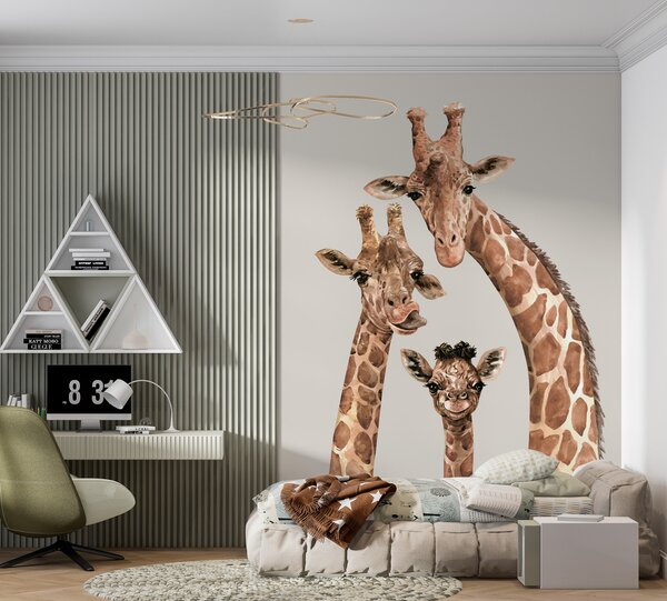 Carta da parati Un'allegra famiglia di giraffe, Carta da parati per gli adolescenti, u98525 : Uwalls.it