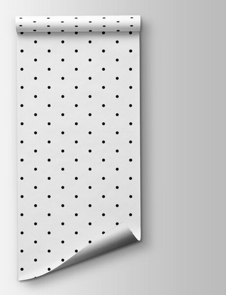 Carta da parati Punti neri su sfondo bianco, Carta da parati Geometriche, Carta da parati popolare, u98562 - Tapeko.it