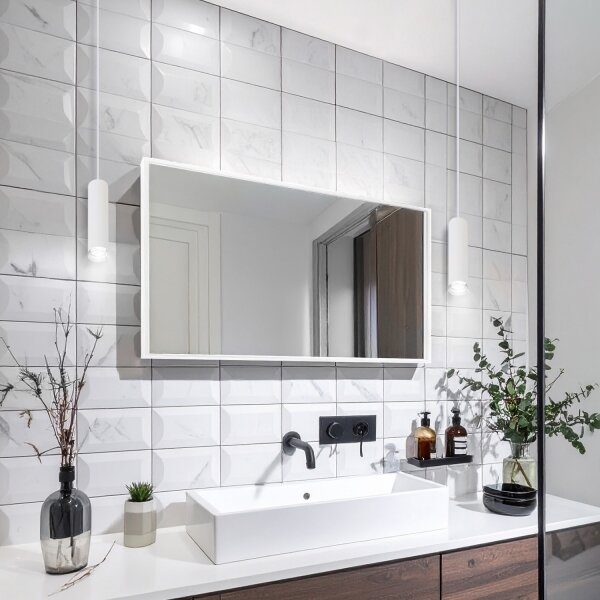 Brilagi - Lampadario da bagno su filo SELE AQUA 1xGU10/30W/230V IP44 bianco