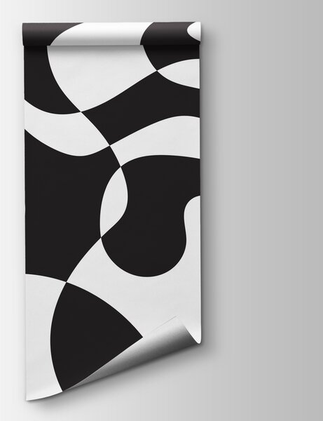 Carta da parati Un motivo in bianco e nero, Carta da parati Geometriche, Carta da parati popolare, u98575 - Tapeko.it