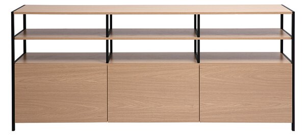 Buffet finitura legno chiaro quercia e metallo nero L180 cm MAXENCE