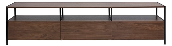 Mobile TV finitura legno scuro noce e metallo nero L180 cm MAXENCE