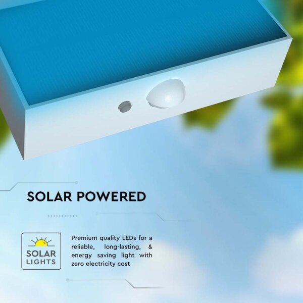 Applique a LED solare con sensore LED/3W/3,7V 3000K/4000K IP65 bianco