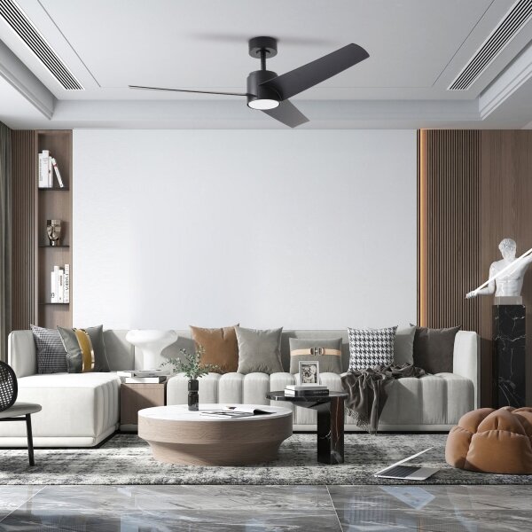 ZEVENTI - Ventilatore da soffitto LED ORVIETO LED/18W/230V Wi-Fi Tuya nero + telecomando