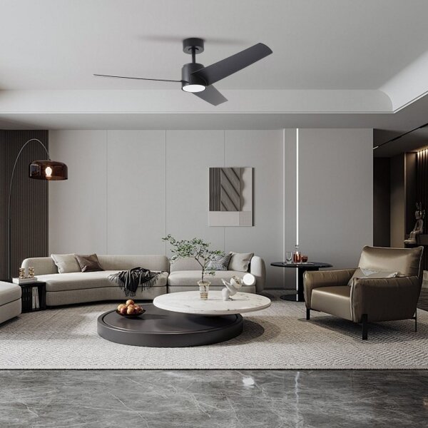 ZEVENTI - Ventilatore da soffitto LED ORVIETO LED/18W/230V Wi-Fi Tuya nero + telecomando