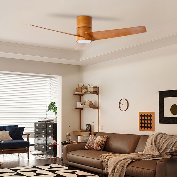 ZEVENTI - Ventilatore da soffitto LED BARROSA LED/18W/230V Wi-Fi Tuya marrone + telecomando