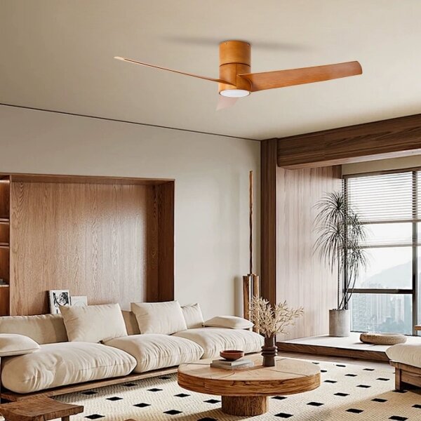 ZEVENTI - Ventilatore da soffitto LED BARROSA LED/18W/230V Wi-Fi Tuya marrone + telecomando