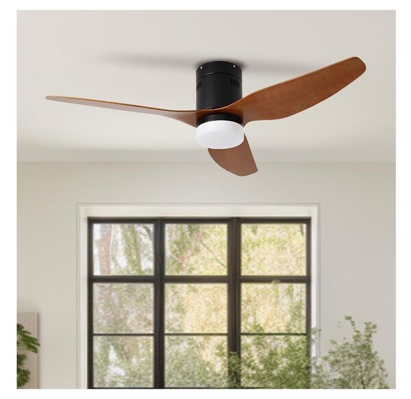 ZEVENTI - Ventilatore da soffitto LED PADUA LED/18W/230V Wi-Fi Tuya nero/marrone + telecomando
