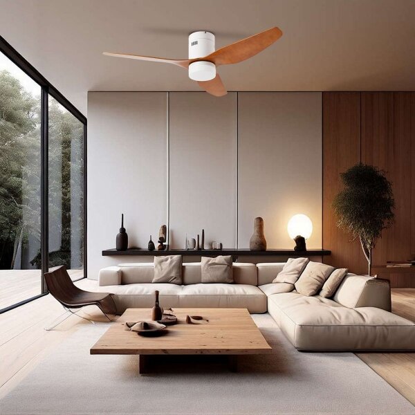 ZEVENTI - Ventilatore da soffitto LED PADUA LED/18W/230V Wi-Fi Tuya bianco/marrone + telecomando