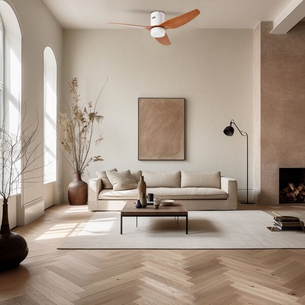 ZEVENTI - Ventilatore da soffitto LED PADUA LED/18W/230V Wi-Fi Tuya bianco/marrone + telecomando