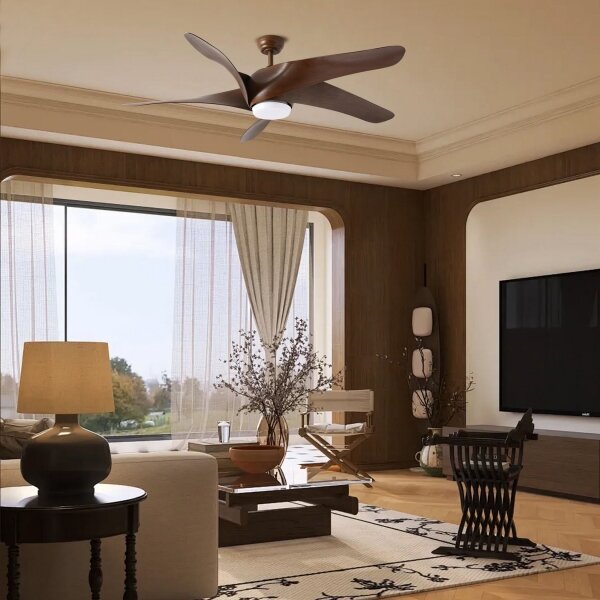 ZEVENTI - Ventilatore da soffitto LED LUCCA LED/18W/230V Wi-Fi Tuya marrone + telecomando