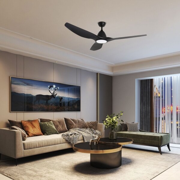 ZEVENTI - Ventilatore da soffitto LED URBINO LED/20W/230V Wi-Fi Tuya, nero + telecomando