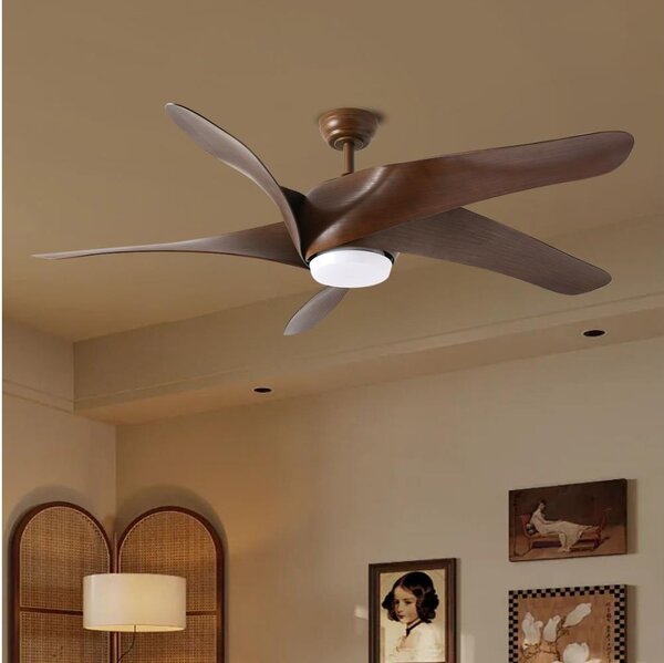 ZEVENTI - Ventilatore da soffitto LED LUCCA LED/18W/230V Wi-Fi Tuya marrone + telecomando