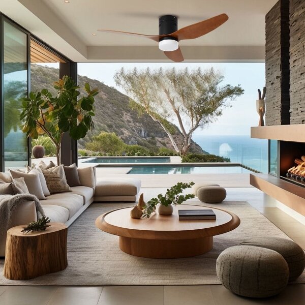ZEVENTI - Ventilatore da soffitto LED PADUA LED/18W/230V Wi-Fi Tuya nero/marrone + telecomando
