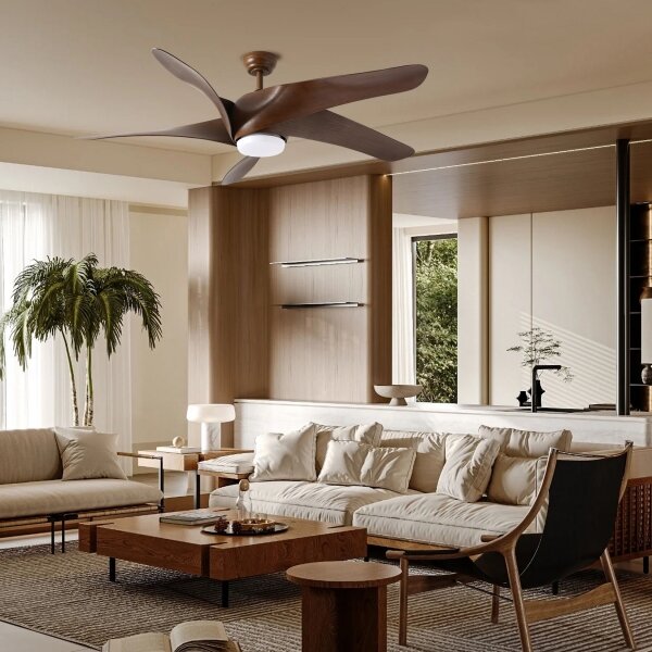 ZEVENTI - Ventilatore da soffitto LED LUCCA LED/18W/230V Wi-Fi Tuya marrone + telecomando