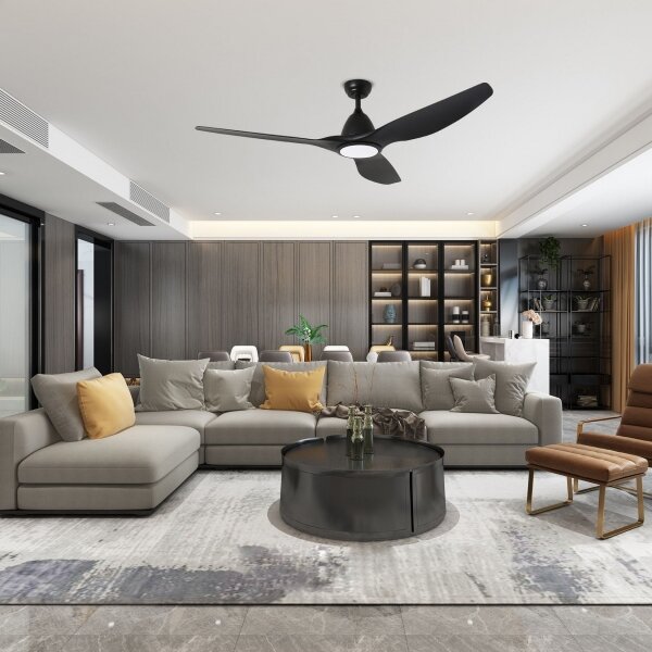 ZEVENTI - Ventilatore da soffitto LED URBINO LED/20W/230V Wi-Fi Tuya, nero + telecomando