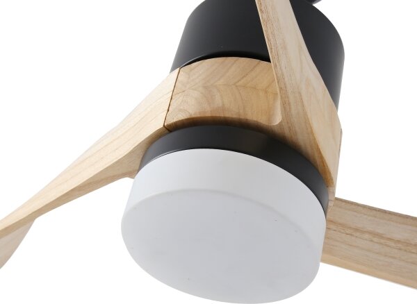 ZEVENTI - Ventilatore da soffitto LED NATURITO LED/18W/230V Wi-Fi Tuya nero/rovere + telecomando