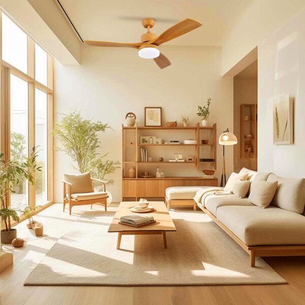 ZEVENTI - Ventilatore da soffitto LED MARE LED/24W/230V Wi-Fi Tuya rovere + telecomando