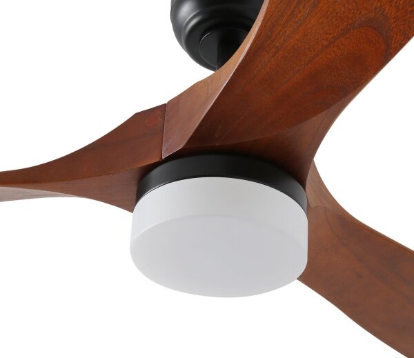 ZEVENTI - Ventilatore da soffitto LED GINOSA LED/18W/230V Wi-Fi Tuya nero/rovere + telecomando