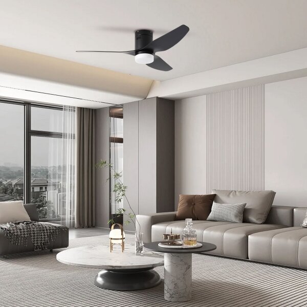 ZEVENTI - Ventilatore da soffitto LED PADUA LED/18W/230V Wi-Fi Tuya nero + telecomando