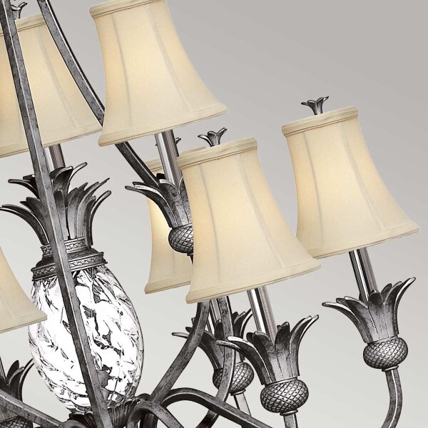 Hinkley HK-PLANT10-PL - Lampadario a sospensione con catena PLANTATION 10xE14/40W/230V argento