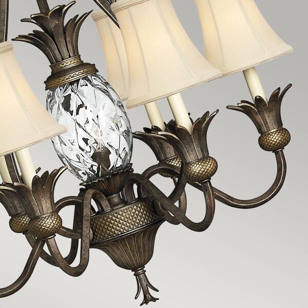Hinkley HK-PLANT7-PZ - Lampadario a sospensione con catena PLANTATION 7xE14/40W/230V bronzo