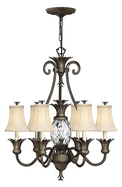Hinkley HK-PLANT7-PZ - Lampadario a sospensione con catena PLANTATION 7xE14/40W/230V bronzo
