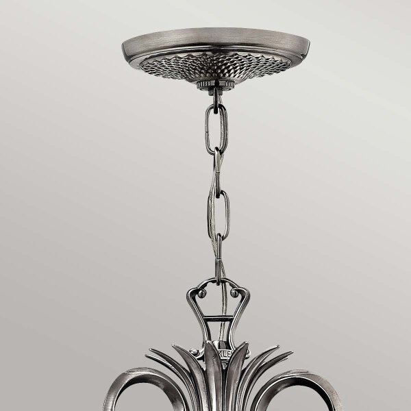 Hinkley HK-PLANT7-PL - Lampadario a sospensione con catena PLANTATION 7xE14/40W/230V argento