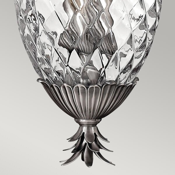 Hinkley HK-PLANT4-P-PL - Lampadario a sospensione con catena PLANTATION 4xE14/40W/230V argento