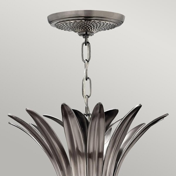 Hinkley HK-PLANT4-P-PL - Lampadario a sospensione con catena PLANTATION 4xE14/40W/230V argento