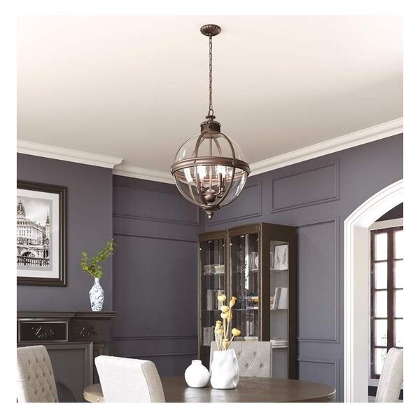 Feiss FE-ADAMS-4P-ANL - Lampadario a sospensione con catena ADAMS 4xE14/60W/230V bronzo