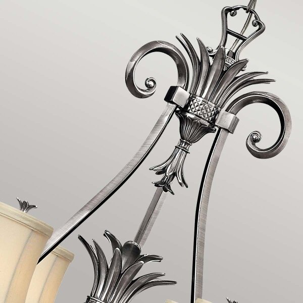 Hinkley HK-PLANT7-PL - Lampadario a sospensione con catena PLANTATION 7xE14/40W/230V argento