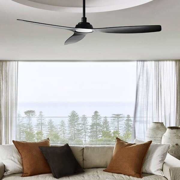 Beacon Lighting Ventilatore da soffitto Beacon Moto, nero, Ø 132 cm, silenzioso