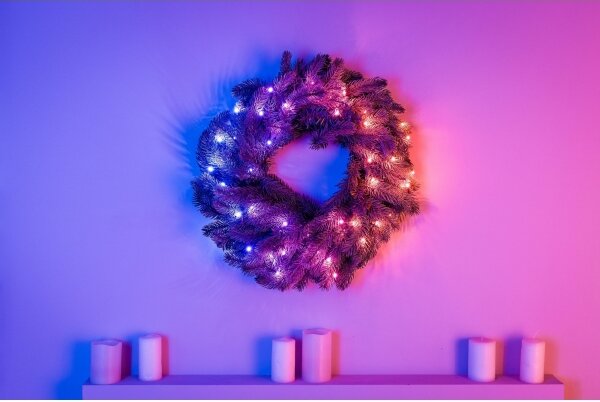 Twinkly GD20P4425P00 - LED RGB Dimmerabile Ghirlanda di Natale 50xLED diametro 60 cm Wi-Fi