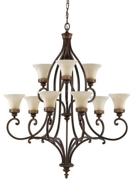Feiss FE-DRAWING-ROOM9 - Lampadario a sospensione con catena DRAWING ROOM 9xE27/60W/230V