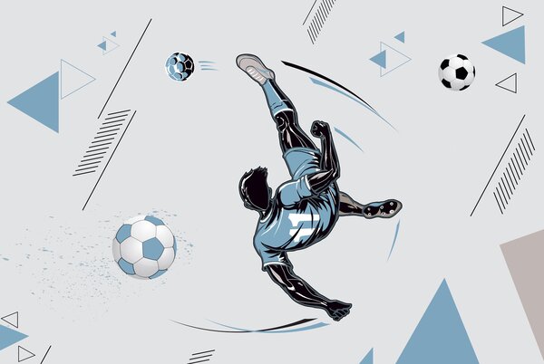 Carta da parati Un giocatore di calcio che calcia un pallone, Carta da parati Calcio, Carta da parati popolare, u98736 - Tapeko.it