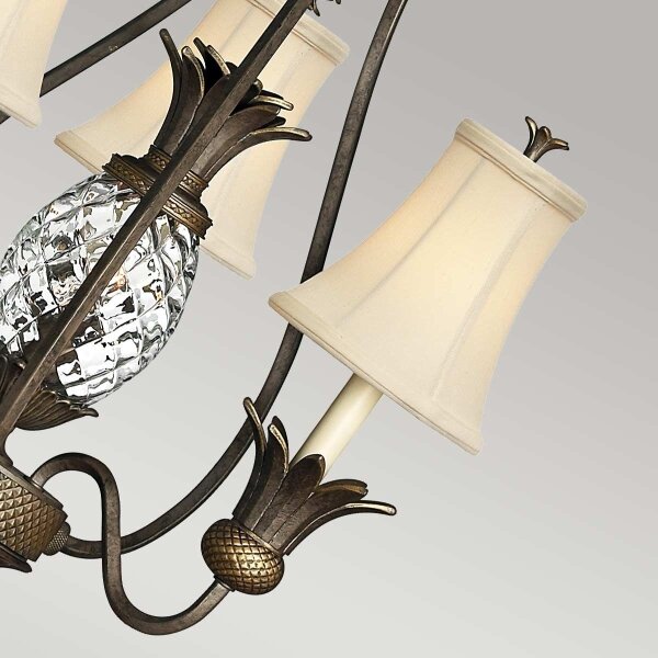 Hinkley HK-PLANT3-PZ - Lampadario a sospensione con catena PLANTATION 4xE14/40W/230V bronzo