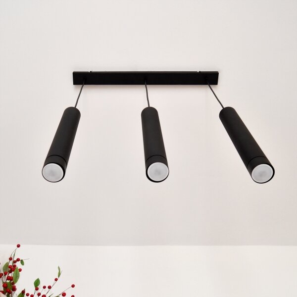 LED Lampadario a sospensione con filo TUBA 3xGU10/4,8W/230V nero