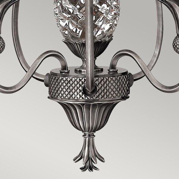 Hinkley HK-PLANT3-PL - Lampadario a sospensione con catena PLANTATION 4xE14/40W/230V argento