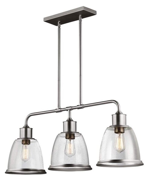 Feiss FE-HOBSON-3P-SN - Lampadario a sospensione con supporto rigido HOBSON 3xE27/60W/230V