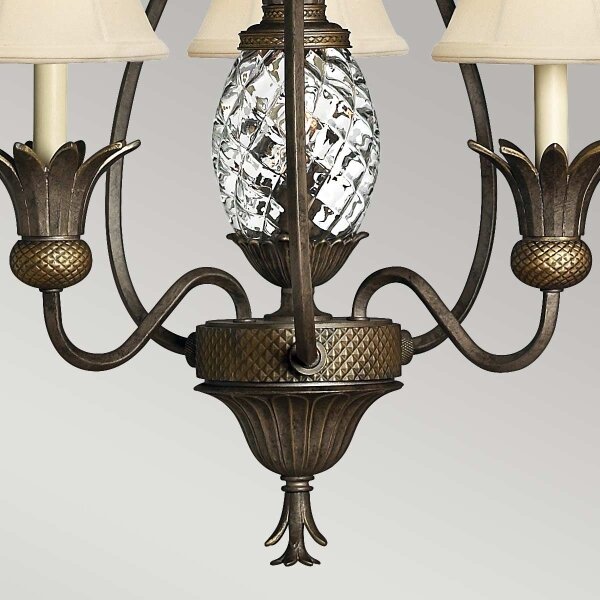 Hinkley HK-PLANT3-PZ - Lampadario a sospensione con catena PLANTATION 4xE14/40W/230V bronzo