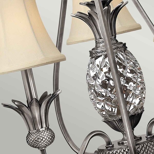 Hinkley HK-PLANT3-PL - Lampadario a sospensione con catena PLANTATION 4xE14/40W/230V argento
