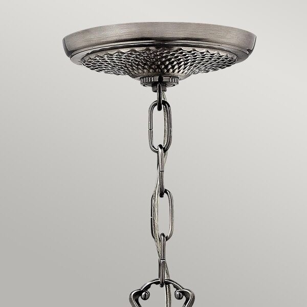 Hinkley HK-PLANT3-PL - Lampadario a sospensione con catena PLANTATION 4xE14/40W/230V argento