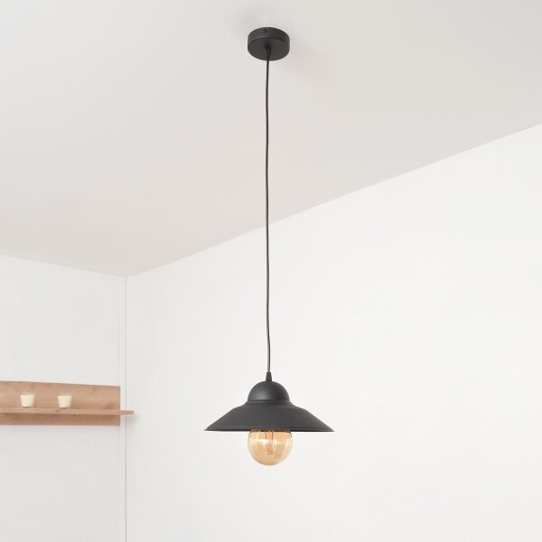 Lampadario a sospensione con filo SORAPIS 1xE27/15W/230V nero