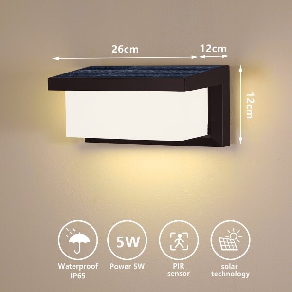 Brilagi - Applique a LED solare con sensore BRICKY LED/5W/6V IP65