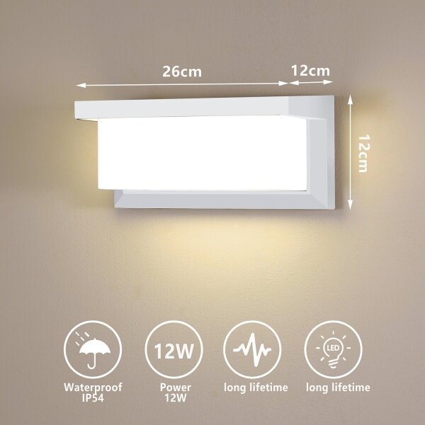 Brilagi - Applique a LED da esterno BRICKY LED/12W/230V bianco IP54