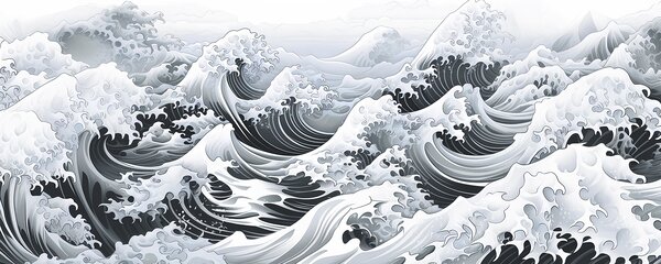 Carta da parati Onde nell'oceano con le onde, Carta da parati Mare, Carta da parati popolare, u98898 - Tapeko.it